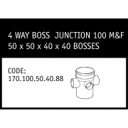 Marley Solvent Joint 4 Way Boss Junction 100 M&F - 170.100.50.40.88